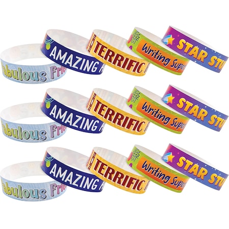 Teacher Created Resources Positive Reinforcement Brag Bracelets, 10 Designs, 300PK 21037